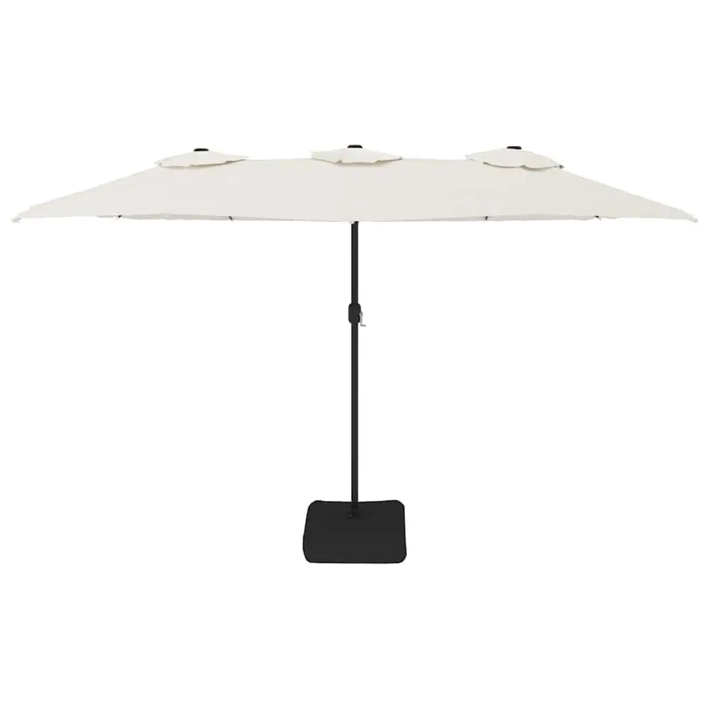 Double-Head Outdoor Parasol UV-Protective Polyester 449x265cm White