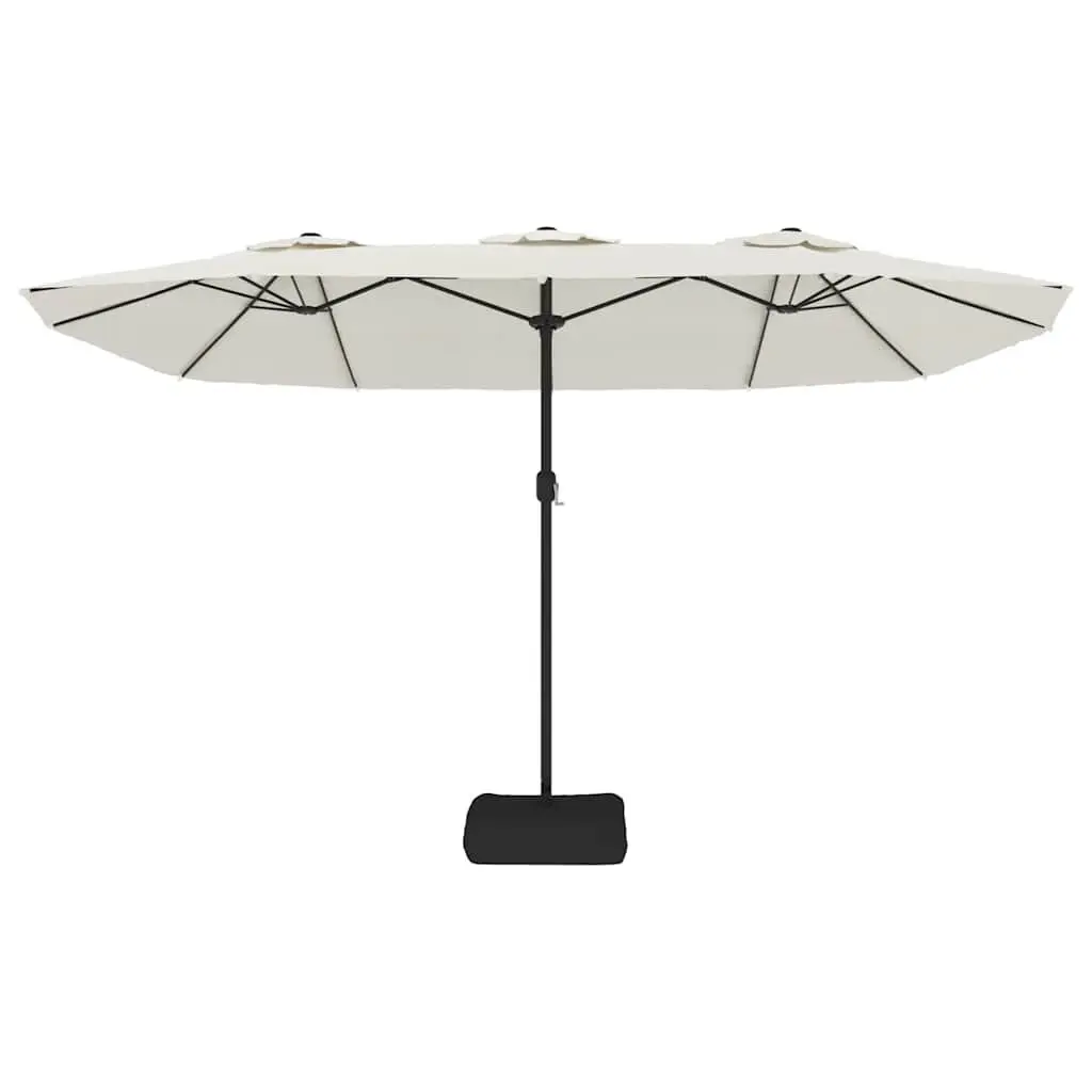 Double-Head Outdoor Parasol UV-Protective Polyester 449x265cm White