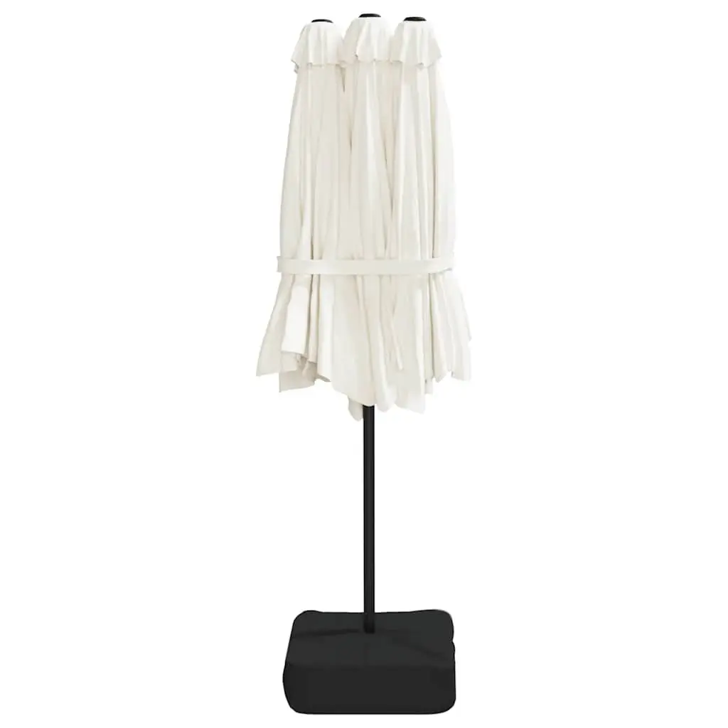 Double-Head Outdoor Parasol UV-Protective Polyester 449x265cm White