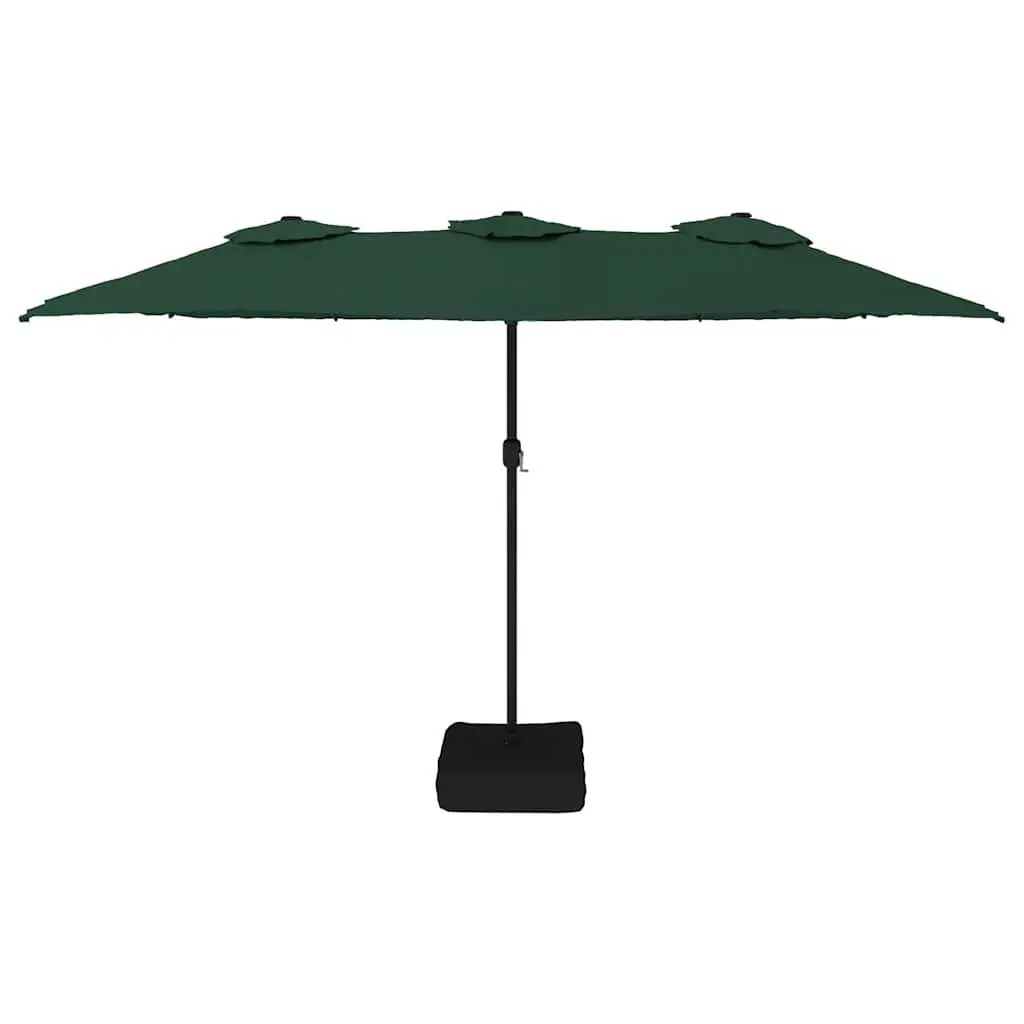 Double-Head Parasol Garden Umbrella Crank 449 x 265 cm Green