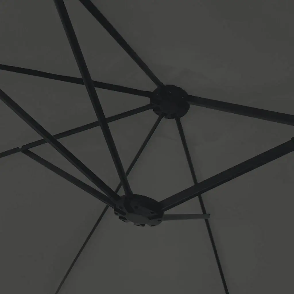 Double-Head Parasol Outdoor Garden Shade Canopy Anthracite 449x265cm UV-Protective Polyester with Crank Mechanism