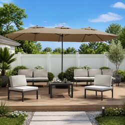 Perfect Fit for Your Garden: Double-Head Parasol in Taupe