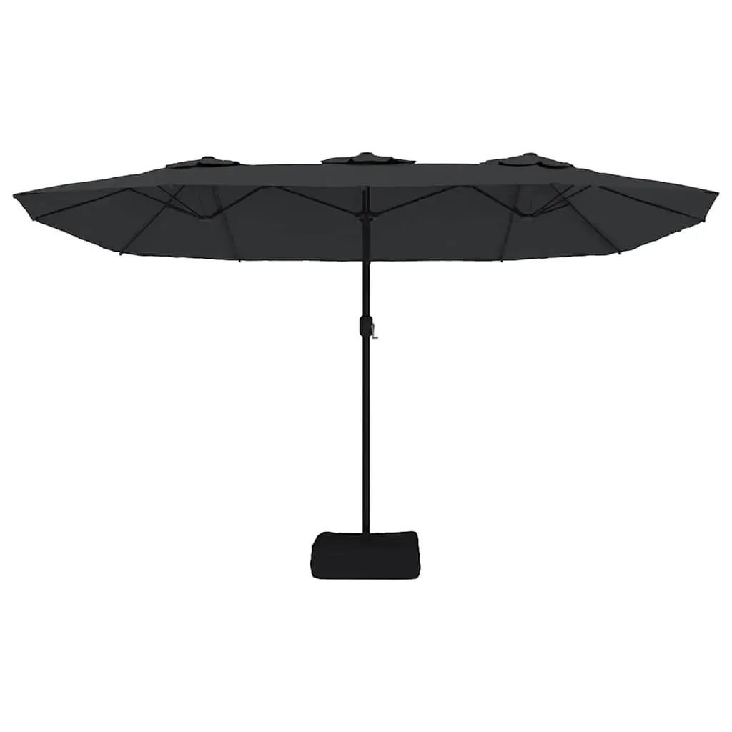 Double-Head Garden Parasol Outdoor Patio Sun Shade Umbrella Black 449x265cm