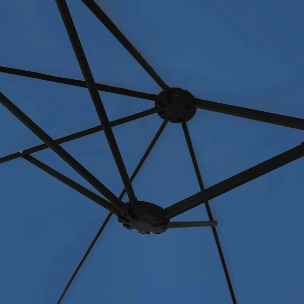 Double-Head Parasol Crank Mechanism Azure Blue Polyester Canopy 449x265cm Outdoor Shade Structure