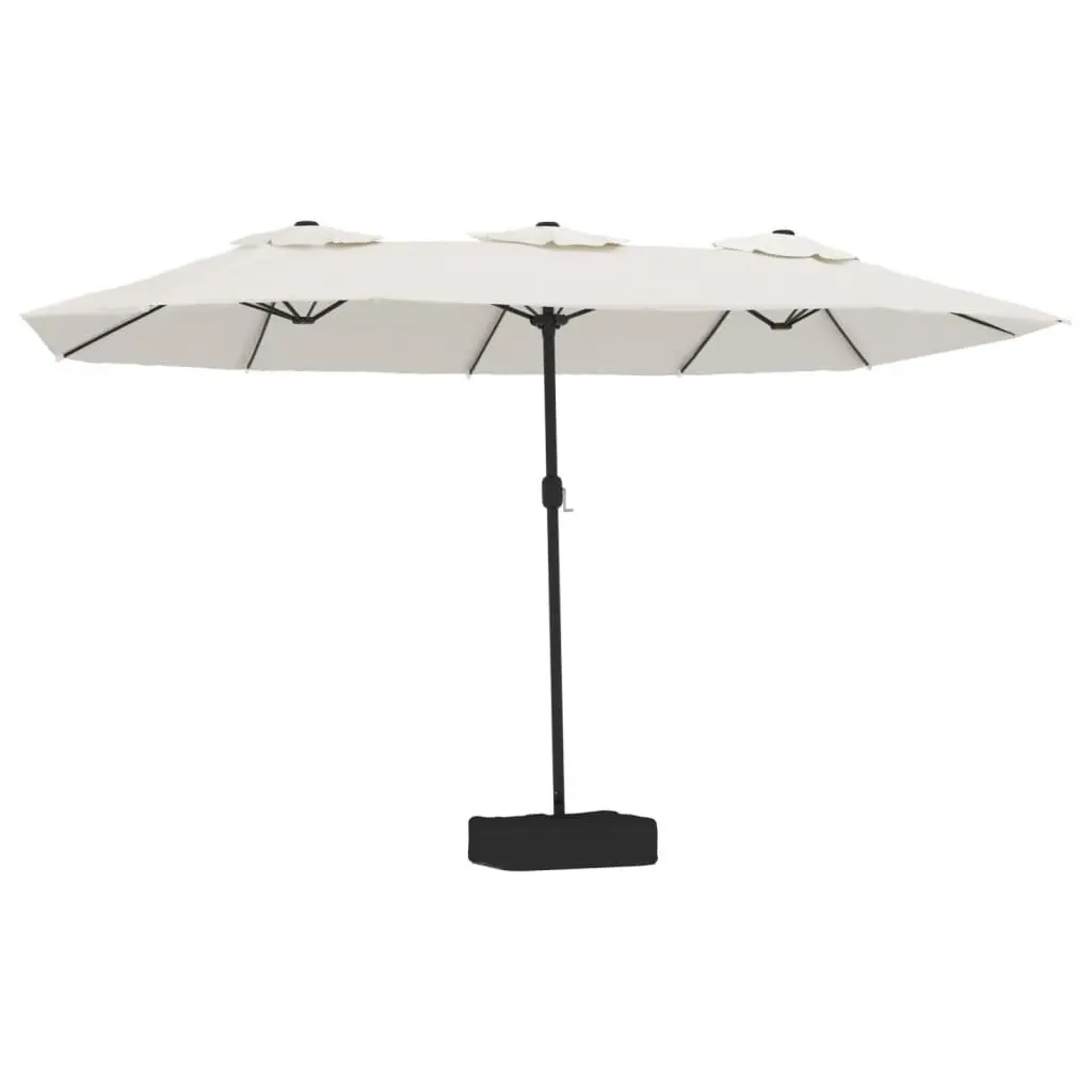 Double-Head Garden Parasol UV-Protective Polyester 449x265cm White