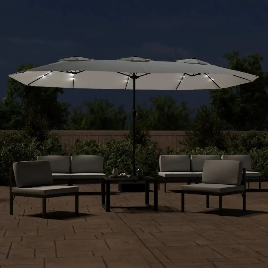 Double-Head Garden Parasol UV-Protective Polyester 449x265cm White