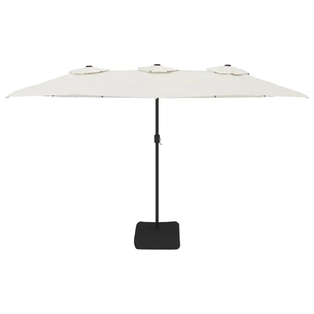 Double-Head Garden Parasol UV-Protective Polyester 449x265cm White