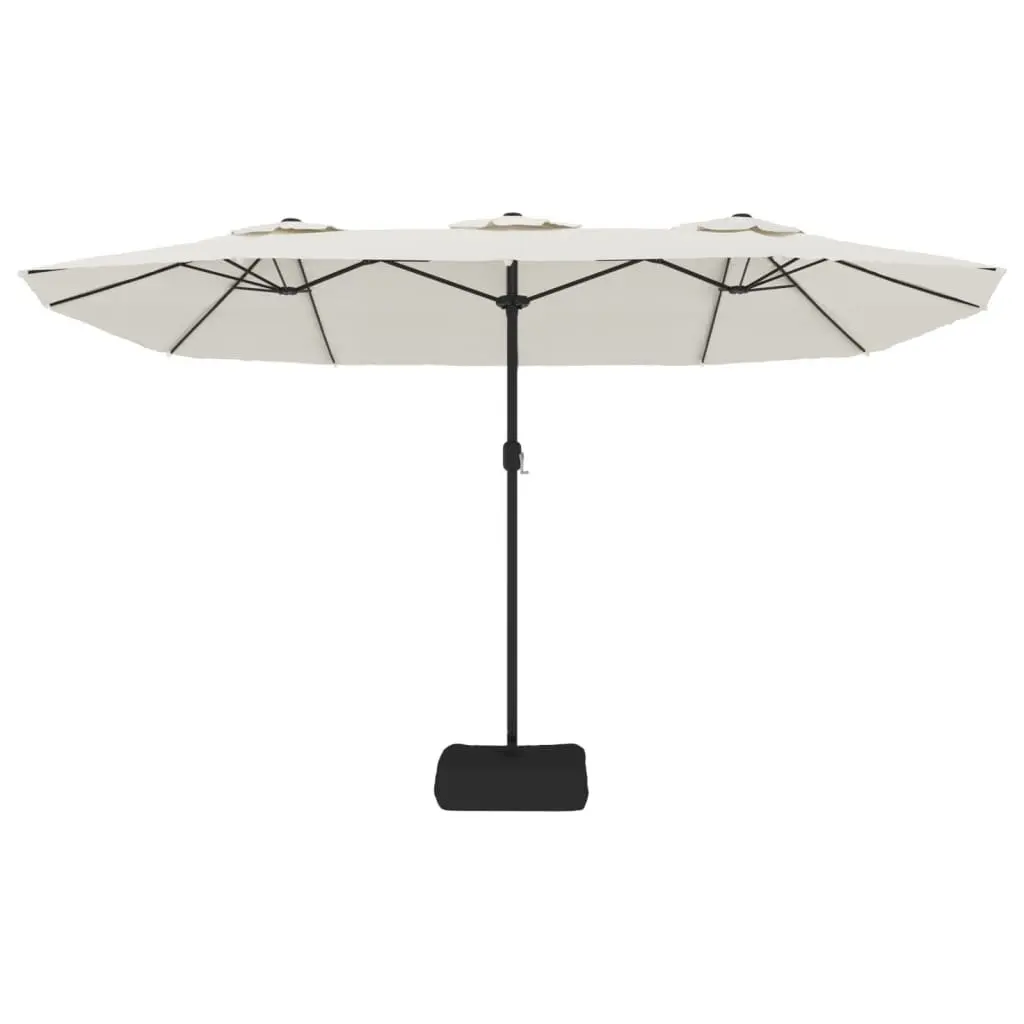 Double-Head Garden Parasol UV-Protective Polyester 449x265cm White