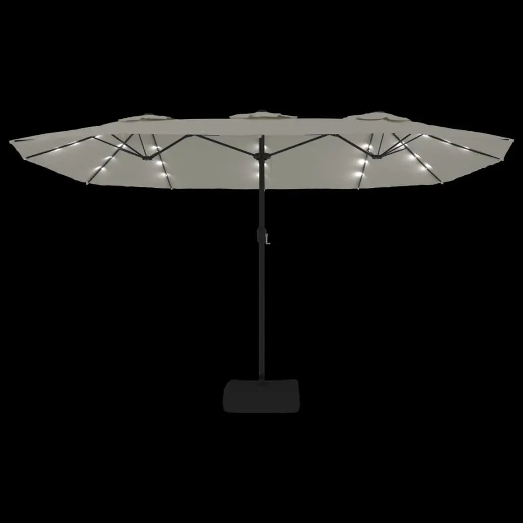 Double-Head Garden Parasol UV-Protective Polyester 449x265cm White