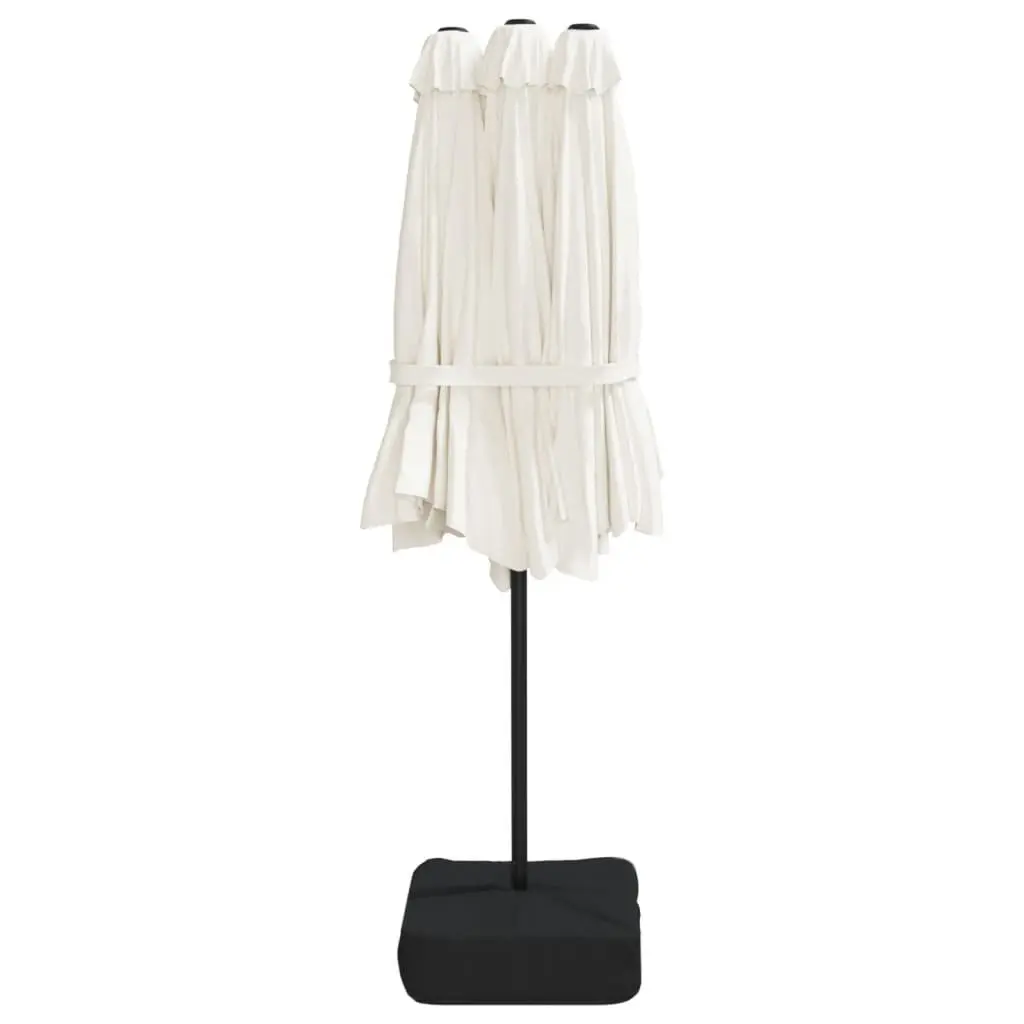 Double-Head Garden Parasol UV-Protective Polyester 449x265cm White