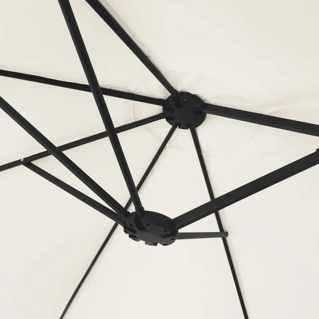 Double-Head Garden Parasol UV-Protective Polyester 449x265cm White