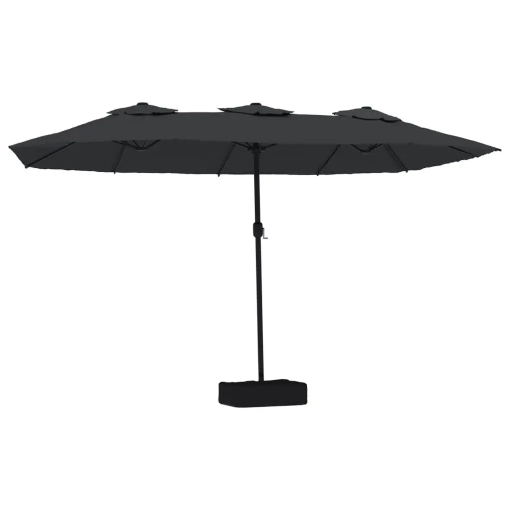 Double-Head Garden Parasol UV-Protective Polyester 449 x 265 cm Black
