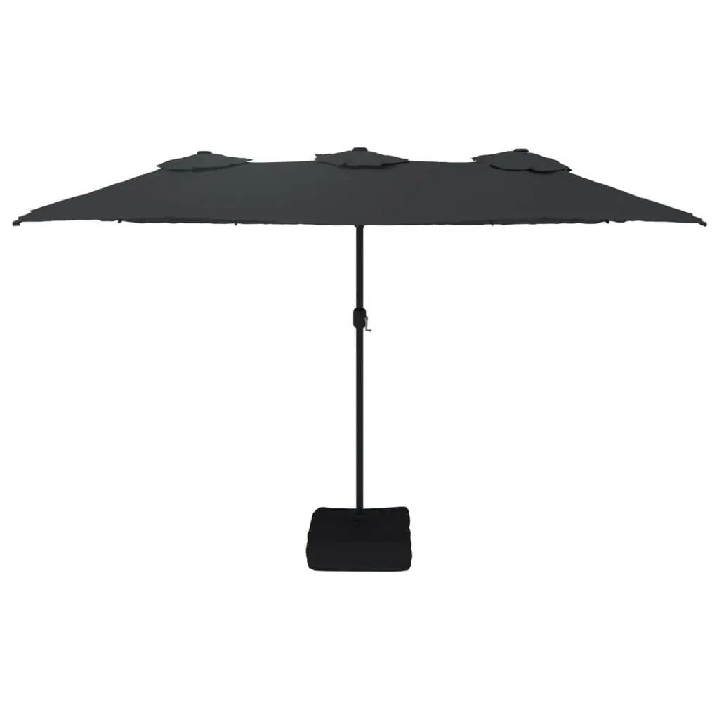 Double-Head Garden Parasol UV-Protective Polyester 449 x 265 cm Black