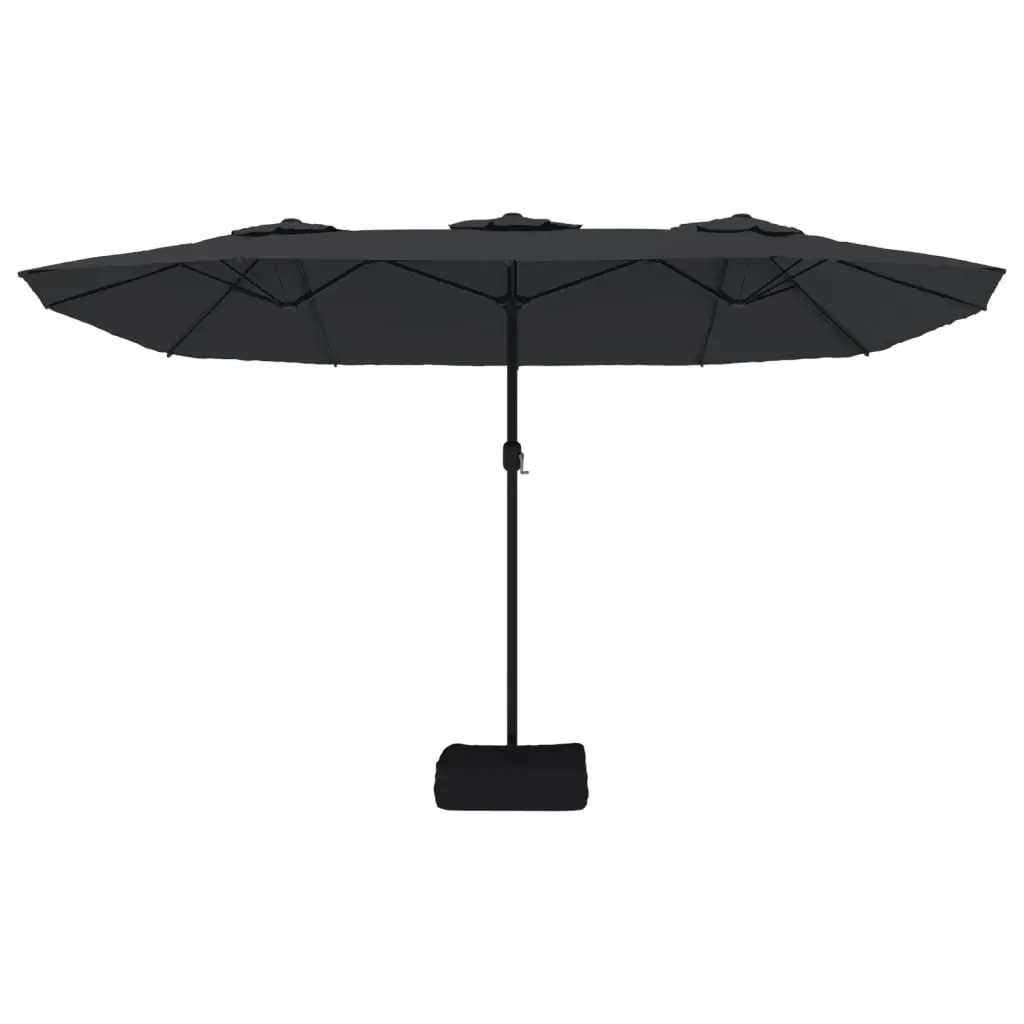 Double-Head Garden Parasol UV-Protective Polyester 449 x 265 cm Black