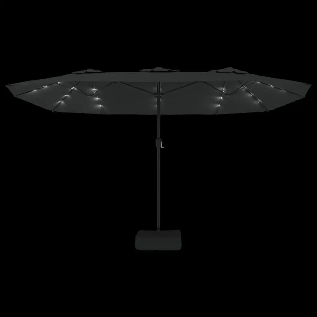 Double-Head Garden Parasol UV-Protective Polyester 449 x 265 cm Black