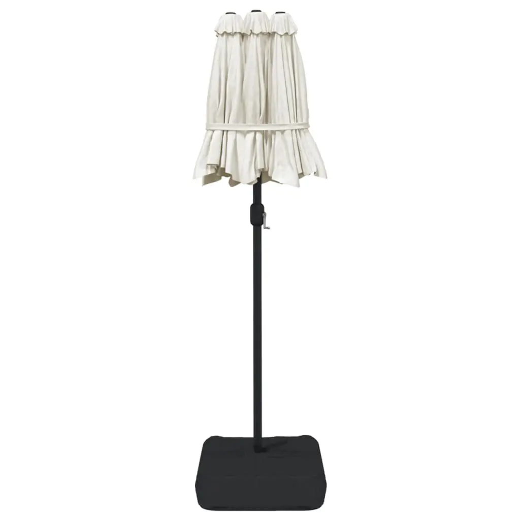 Double-Head Garden Parasol Polyester Crank Opening 316x145cm White