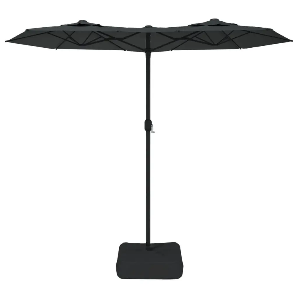 Garden Parasol Double-Head Anthracite Crank 316x145cm UV Protective Outdoor Shade Umbrella