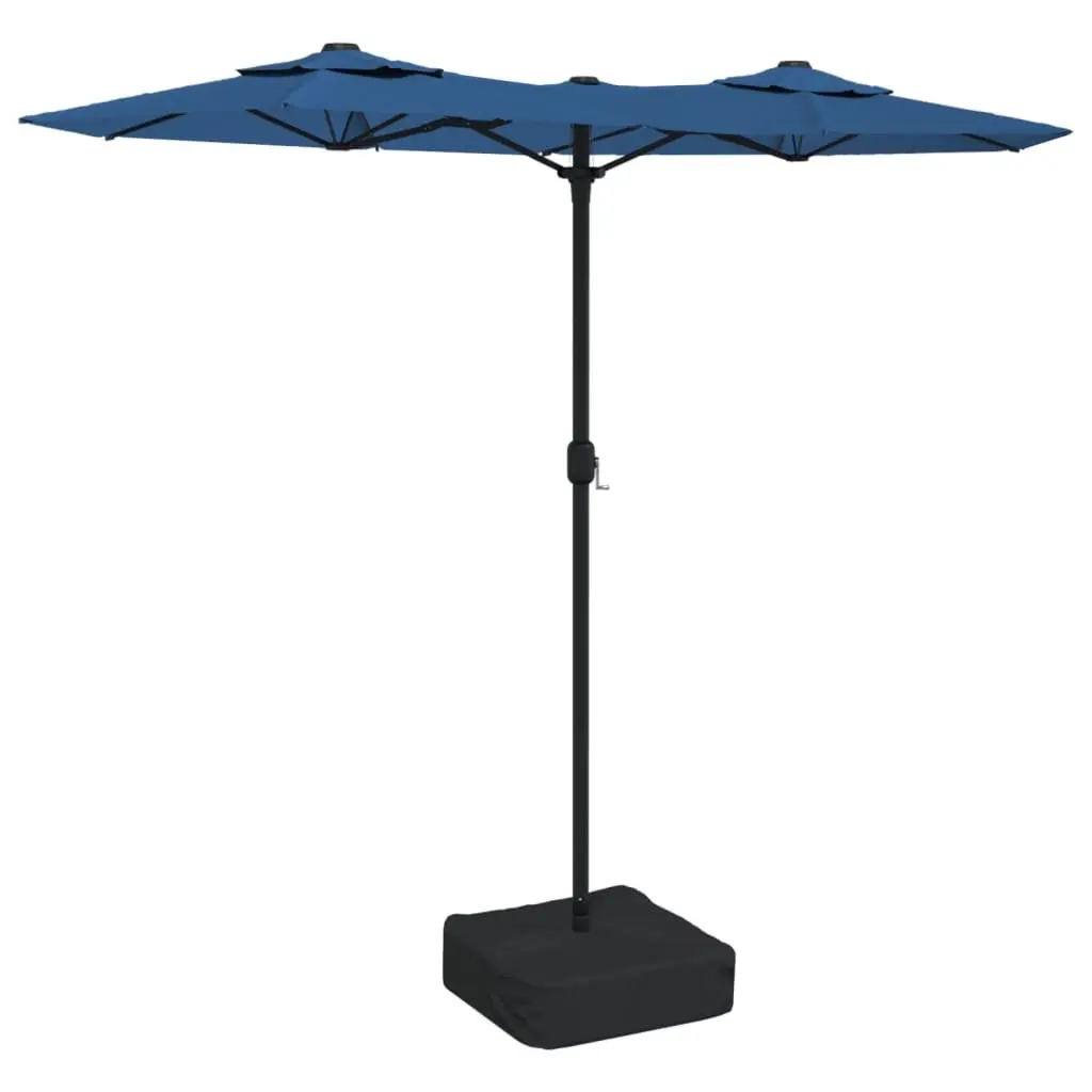 Double-Head Garden Parasol UV-Protective Polyester 316 x 145 cm Azure Blue
