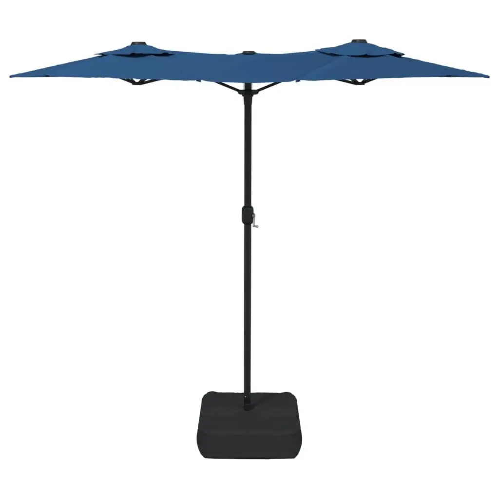 Double-Head Garden Parasol UV-Protective Polyester 316 x 145 cm Azure Blue