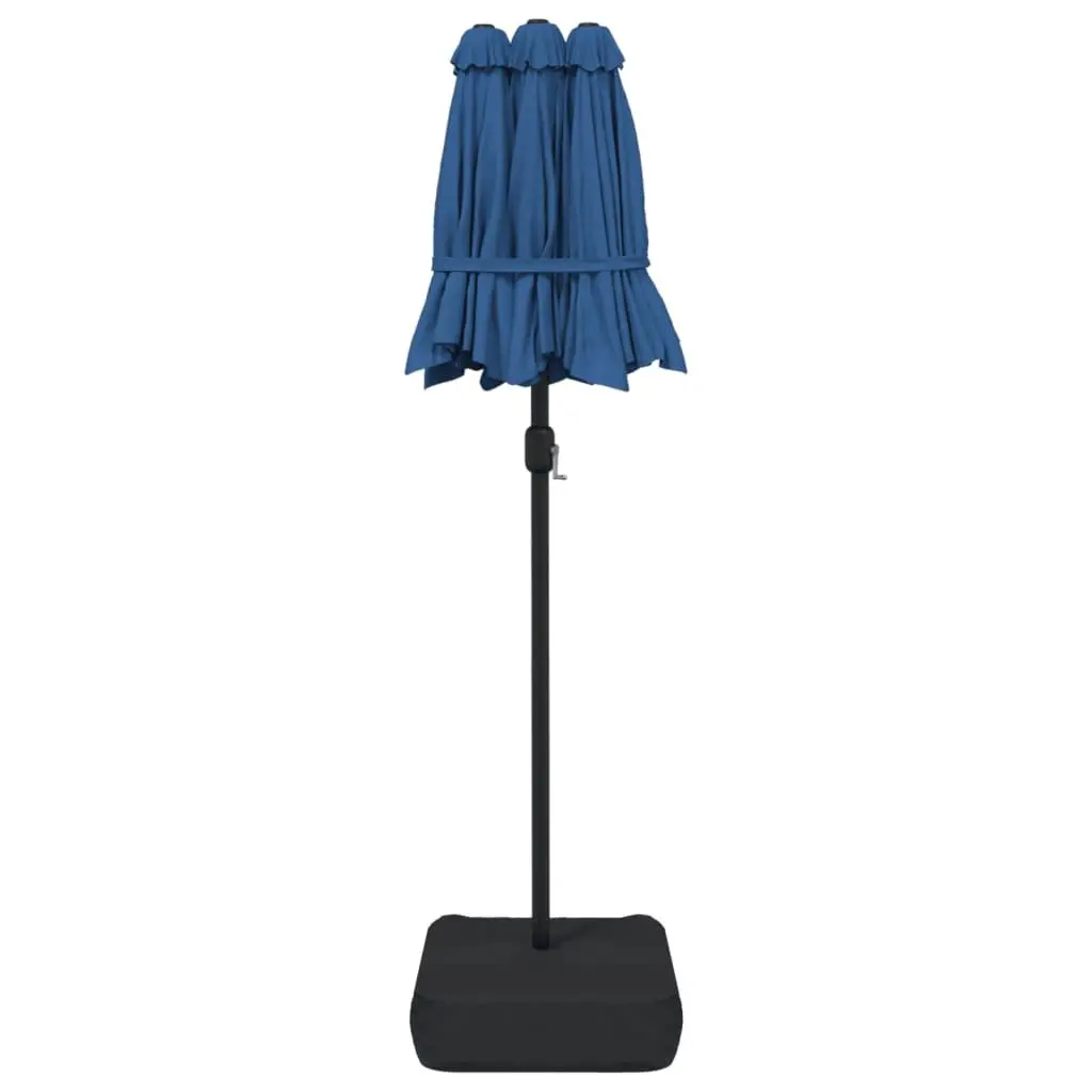 Double-Head Garden Parasol UV-Protective Polyester 316 x 145 cm Azure Blue