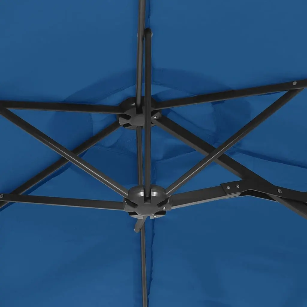 Double-Head Garden Parasol UV-Protective Polyester 316 x 145 cm Azure Blue
