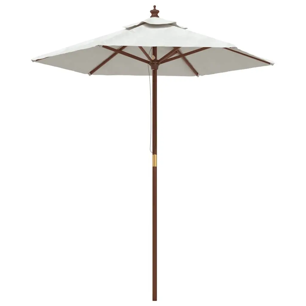 Garden Parasol Outdoor Sunshade Umbrella Hardwood Pole White 196x231cm