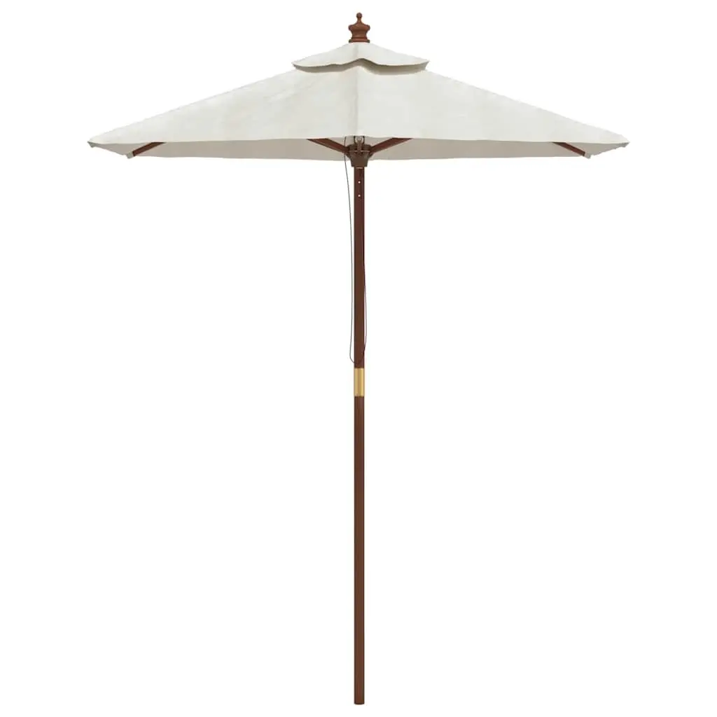 Garden Parasol Outdoor Sunshade Umbrella Hardwood Pole White 196x231cm