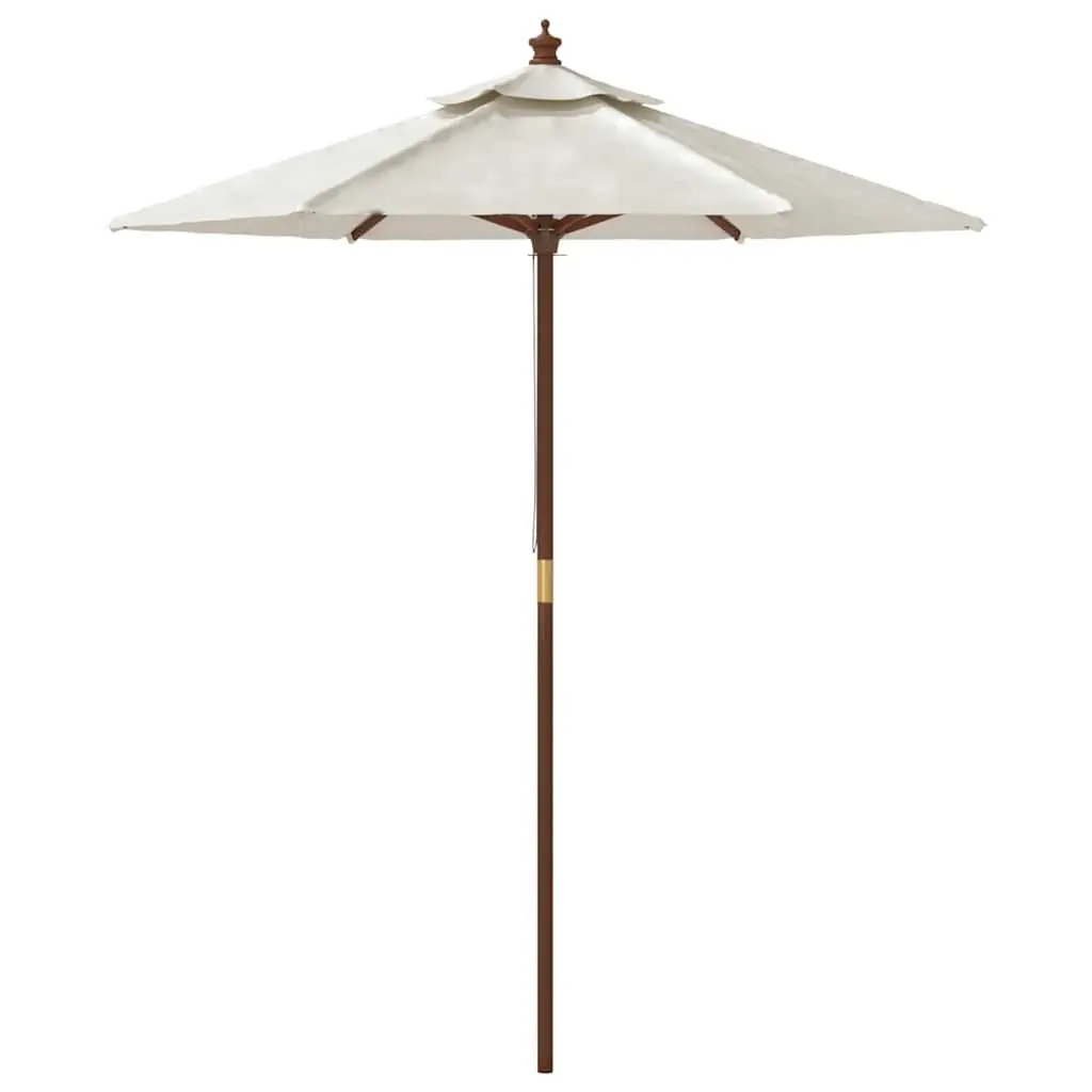 Garden Parasol Outdoor Sunshade Umbrella Hardwood Pole White 196x231cm