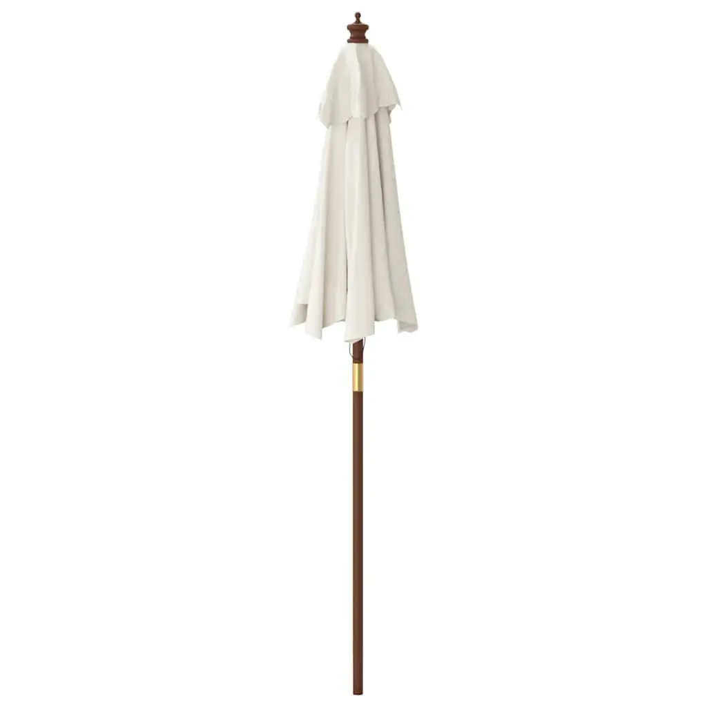 Garden Parasol Outdoor Sunshade Umbrella Hardwood Pole White 196x231cm