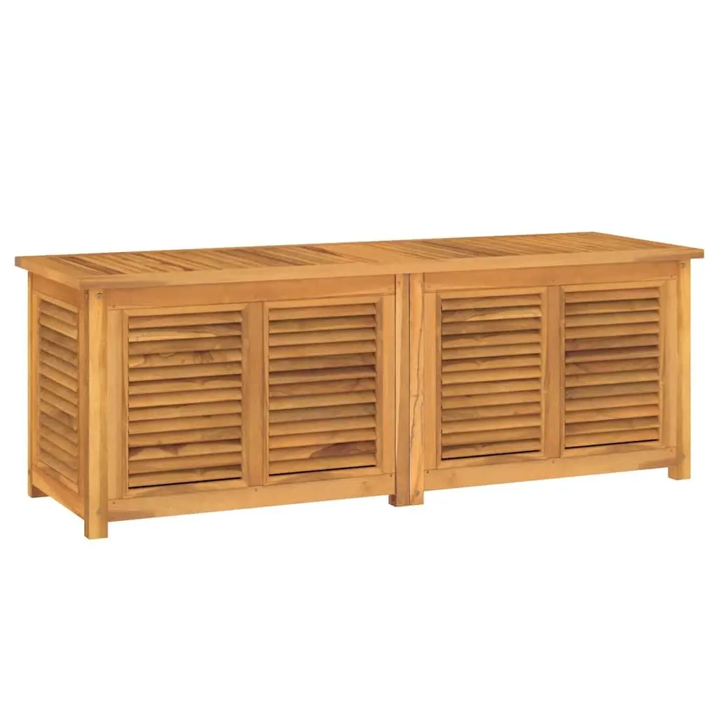 Garden Storage Box Solid Teak Wood 150x50x55cm Brown Outdoor Furniture with Louvres