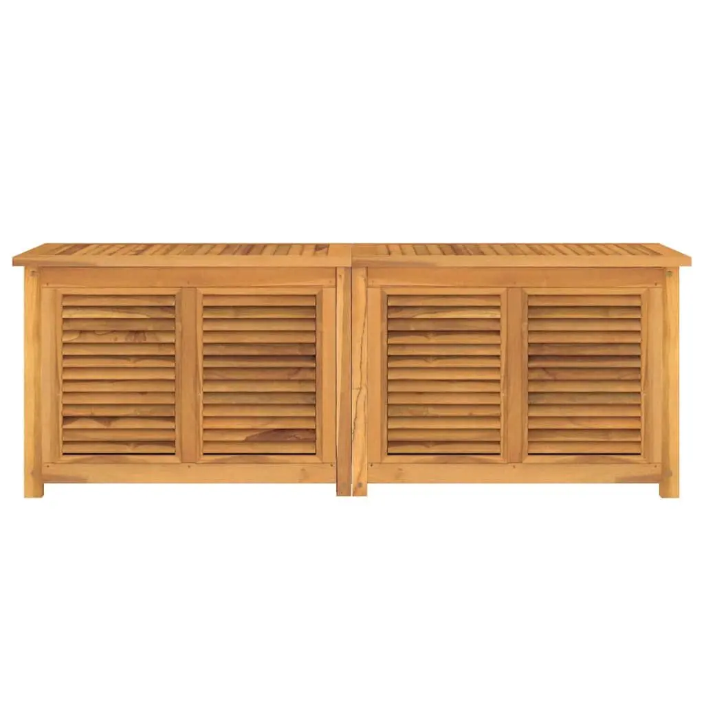 Garden Storage Box Solid Teak Wood 150x50x55cm Brown Outdoor Furniture with Louvres