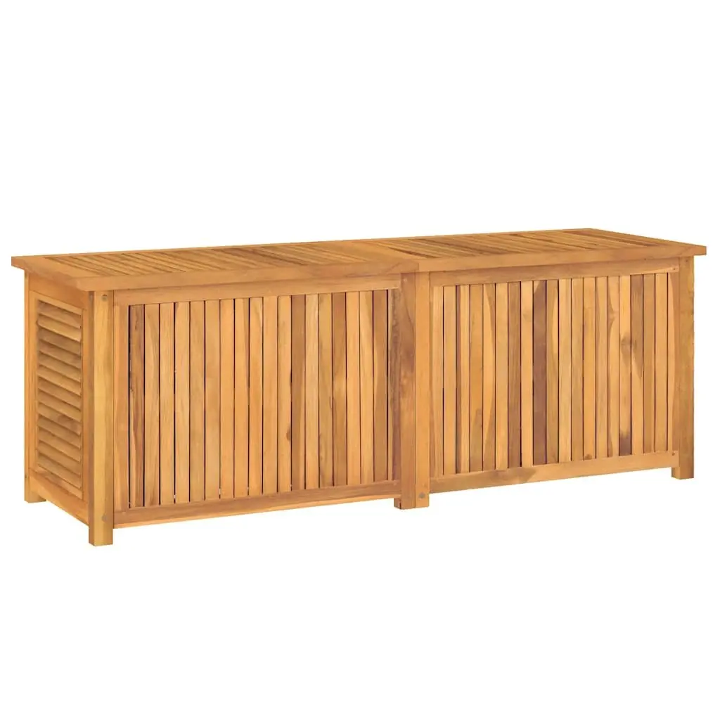 Garden Storage Box Solid Teak Wood 150x50x55cm Brown Outdoor Furniture with Louvres
