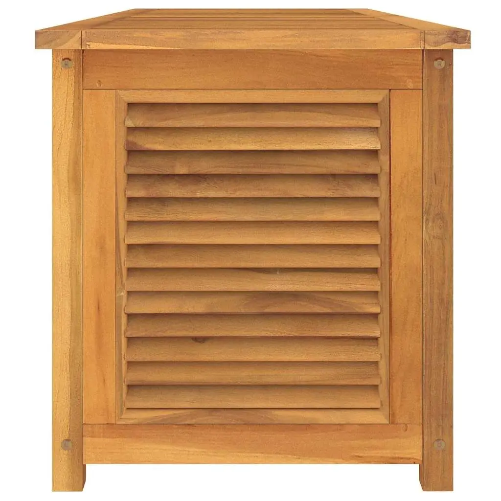 Garden Storage Box Solid Teak Wood 150x50x55cm Brown Outdoor Furniture with Louvres