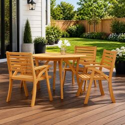 Versatile Solid Acacia Outdoor Dining Table Ø 110 cm
