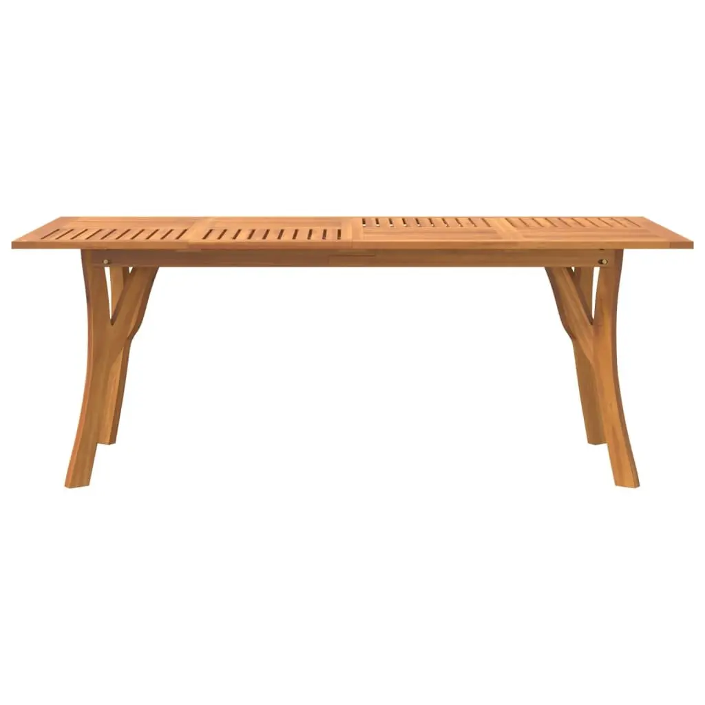 Solid Wood Acacia Garden Dining Table 200x90x75cm Brown Outdoor Furniture