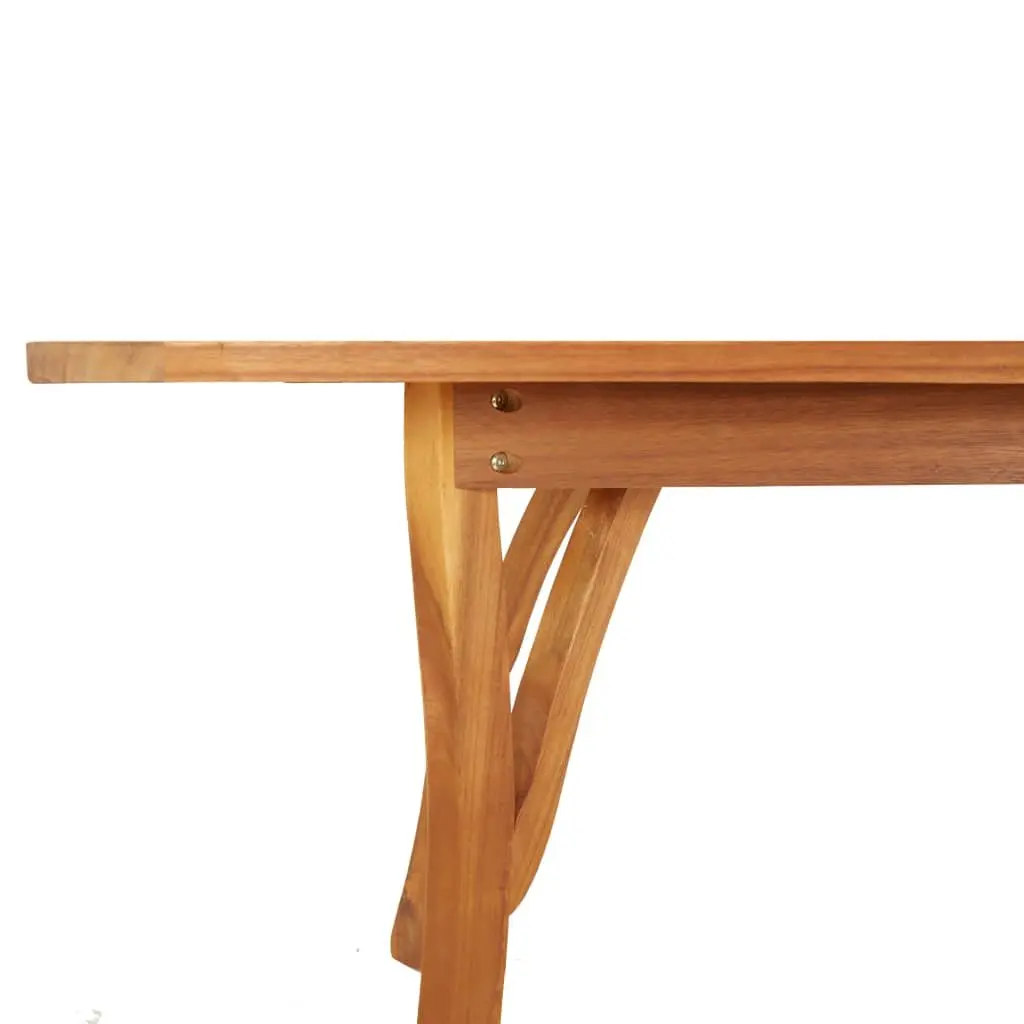 Solid Wood Acacia Garden Dining Table 200x90x75cm Brown Outdoor Furniture