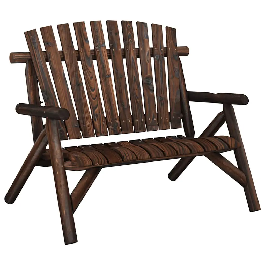 2-Seater Garden Bench Outdoor Wooden Seat Brown Furniture Patio Backyard