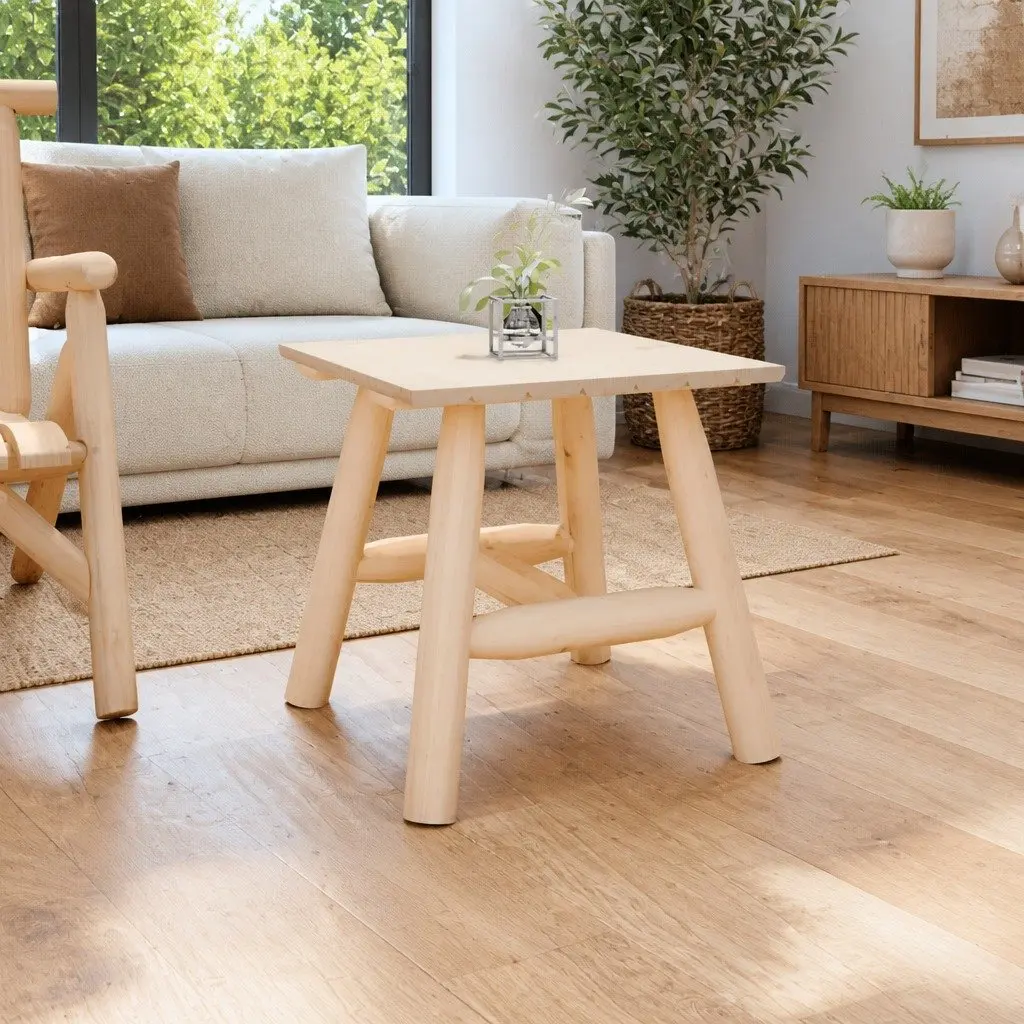 Side Table Solid Wood Spruce 49x49x50cm Brown Outdoor Garden Furniture