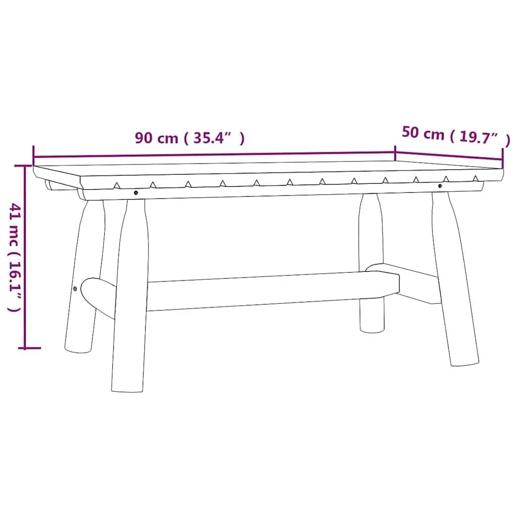 Outdoor Furniture Coffee Table Brown Sturdy Solid Spruce Wood 90x50x41cm