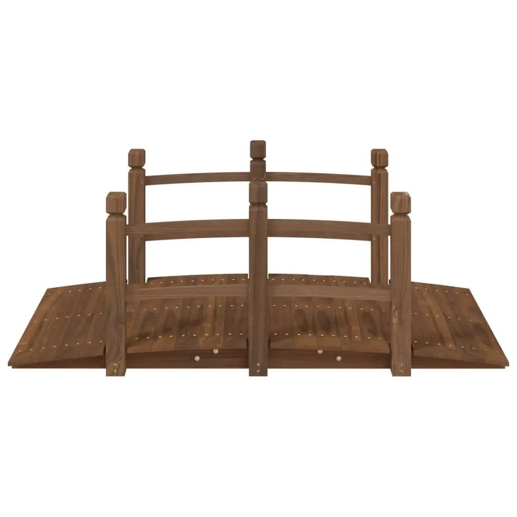 Wooden Garden Bridge Outdoor Structure with Railings Brown 150x67x56cm