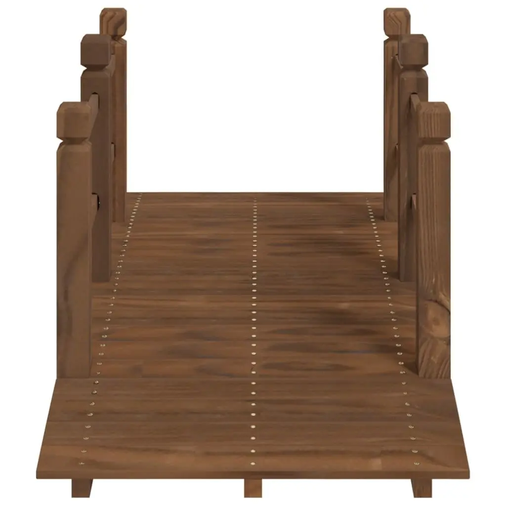 Wooden Garden Bridge Outdoor Structure with Railings Brown 150x67x56cm