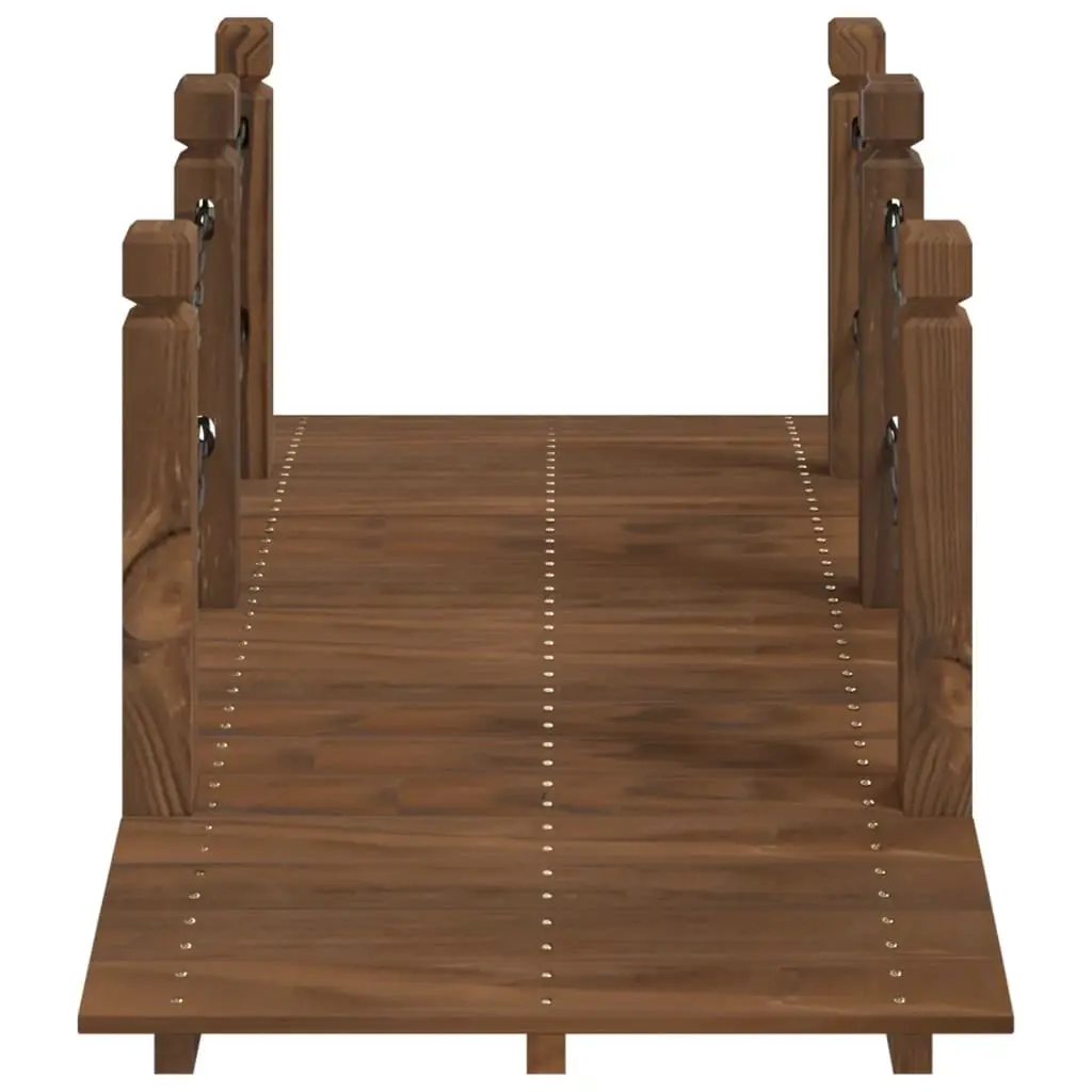 Garden Bridge Spruce Wood Outdoor Structure Brown with Chain Railings 150x67x56cm