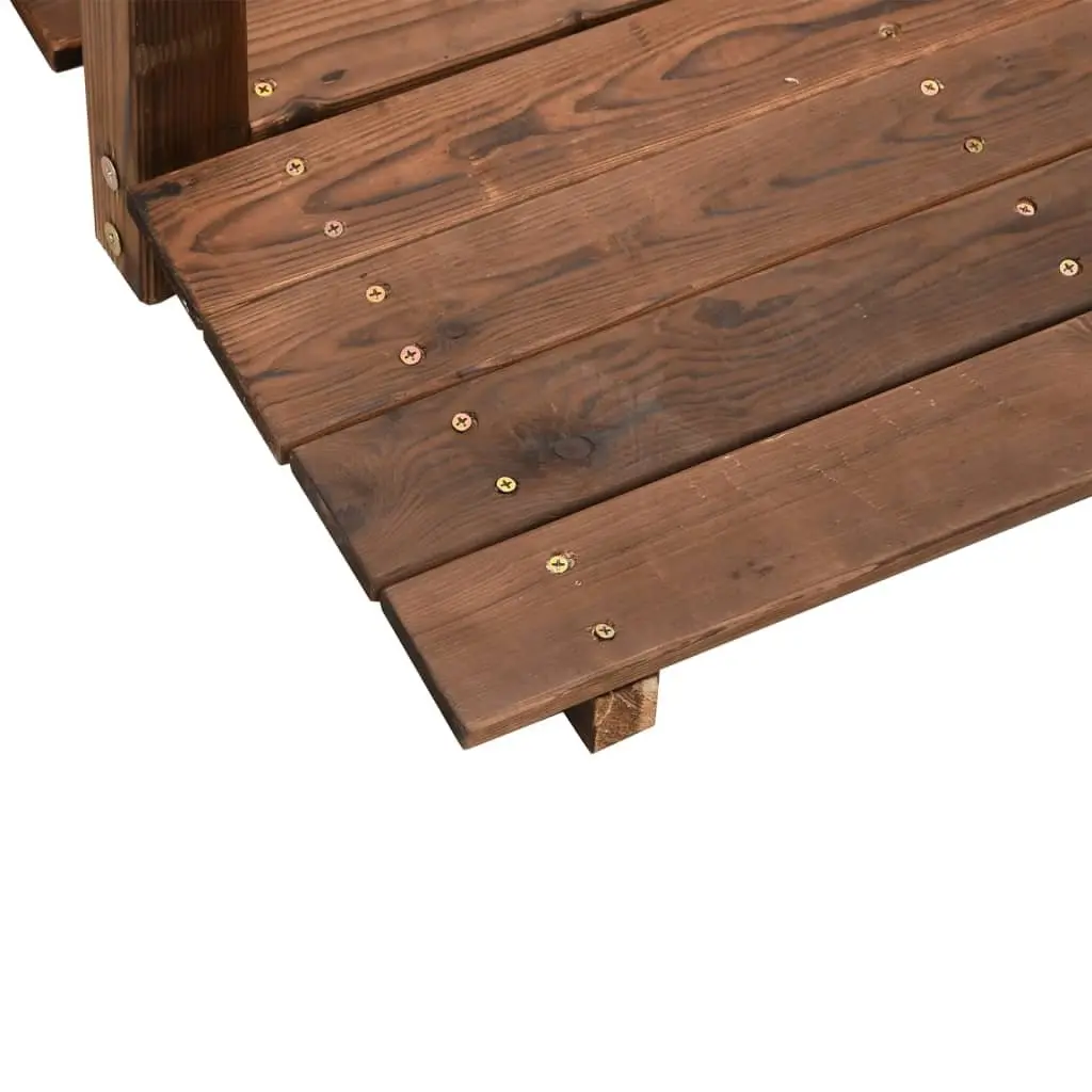 Garden Bridge Spruce Wood Outdoor Structure Brown with Chain Railings 150x67x56cm