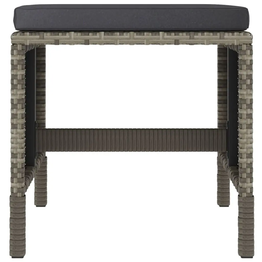 Garden Dining Set 6 Piece PE Rattan Outdoor Furniture Grey with Cushions