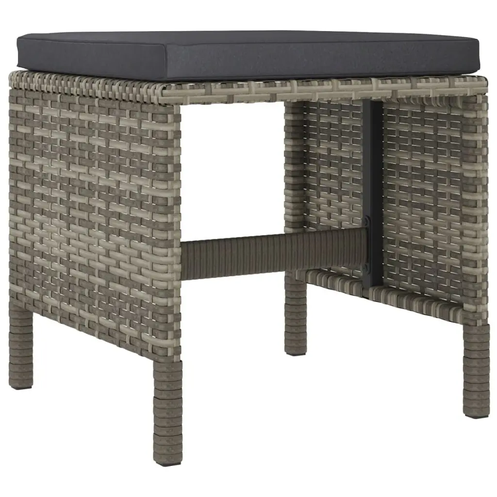 Garden Dining Set 6 Piece PE Rattan Outdoor Furniture Grey with Cushions
