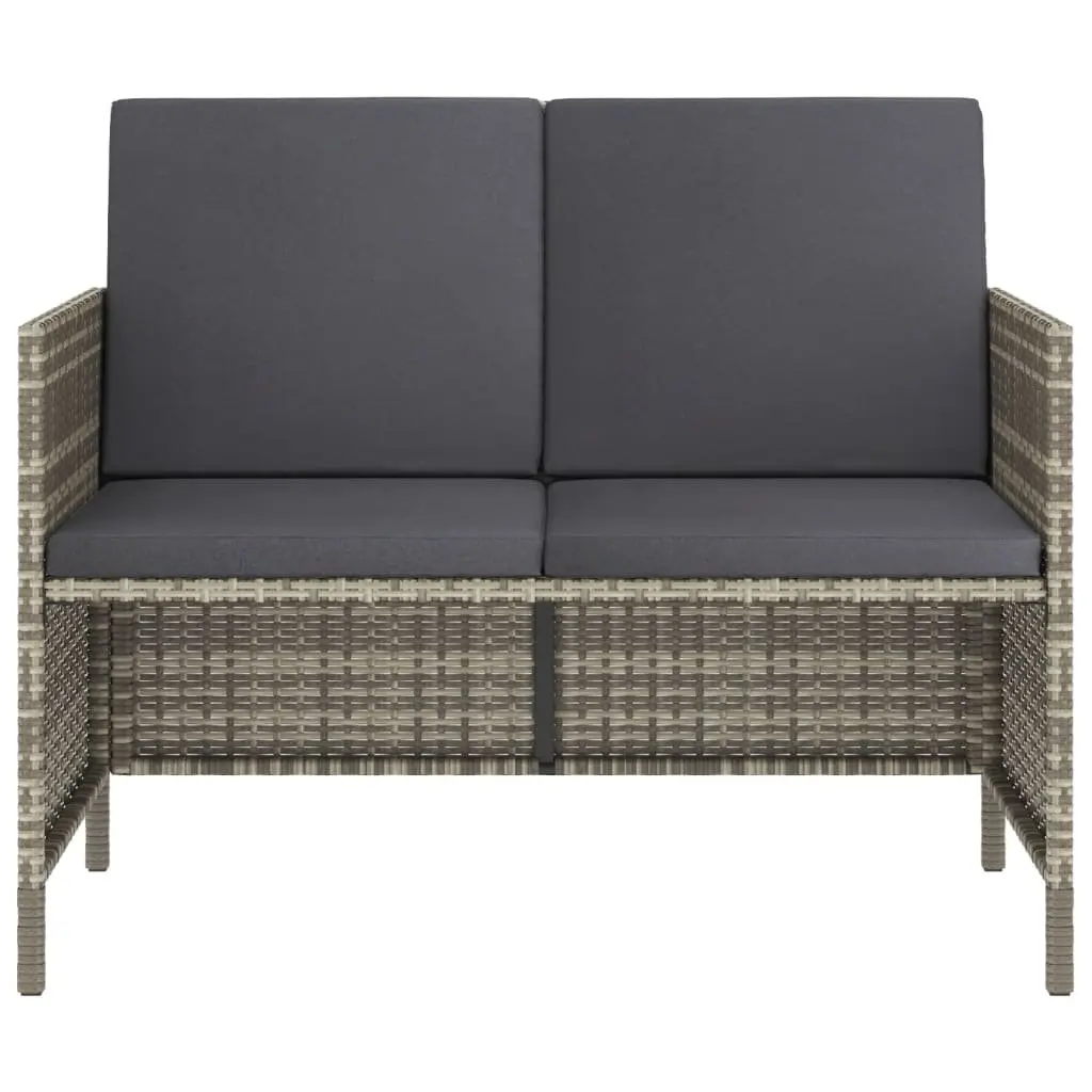 Garden Dining Set Outdoor Furniture 6 Piece Grey Rattan Modular Chairs Table with Cushions