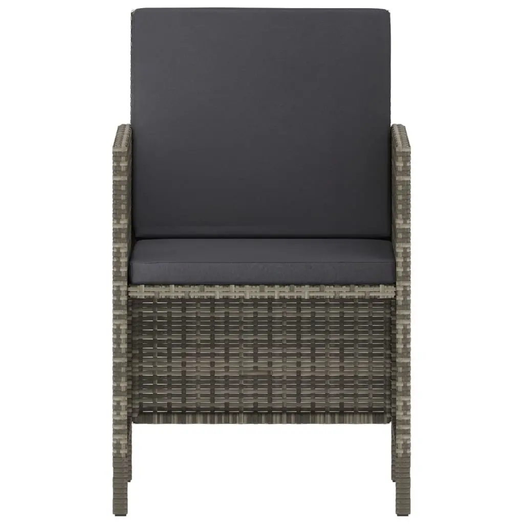 Garden Dining Set Outdoor Furniture 6 Piece Grey Rattan Modular Chairs Table with Cushions