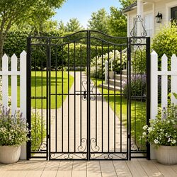 Practical Black Wrought Iron Garden Gate for Your Home
