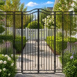 Perfect Entryway: 121x180cm Black Wrought Iron Garden Gate