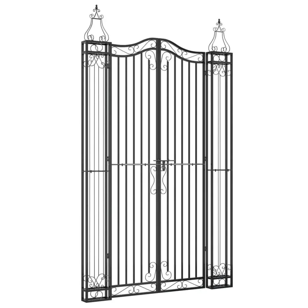 Black Wrought Iron Garden Gate for Home Use